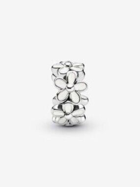 Pandora White Daisy Flower Spacer Charm